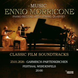 Musik von Ennio Morricone - Klavierkonzert mit Streichquartett  23.01.2026 um 20:00  Uhr
